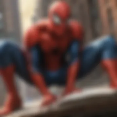 A scene depicting key story arcs that define Spider-Man's journey