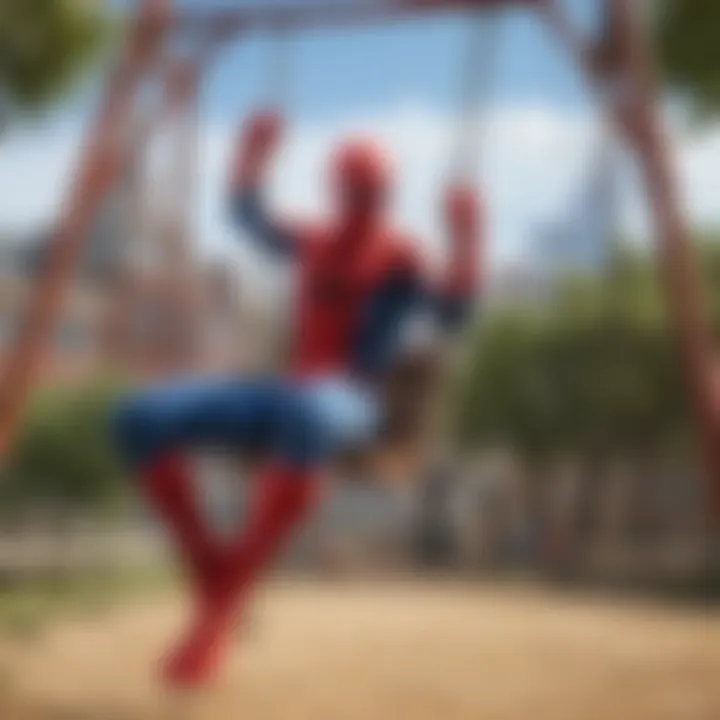 Agame Swing Set with Spider-Man Theme