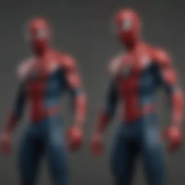 Artistic depiction of the alternate Spider-Man variations in the comic adaptation