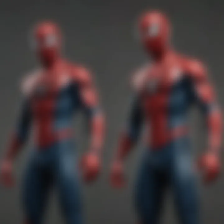 Artistic depiction of the alternate Spider-Man variations in the comic adaptation