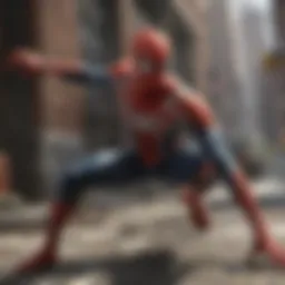 Dynamic gameplay scene showcasing Spider-Man's agility.
