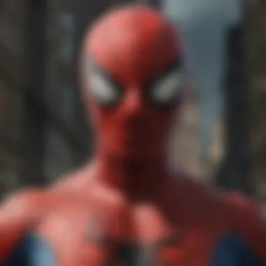 Intricate Web Design A close-up of the intricate web pattern on the Amazing Spider-Man costume