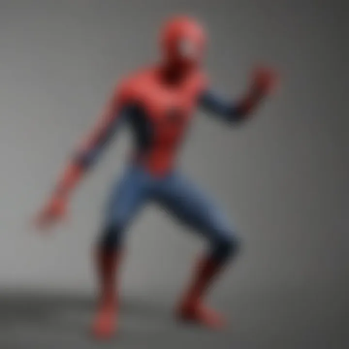 A detailed view of costume materials used in the Amazing Spider-Man suit