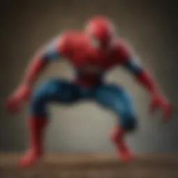 Colorful display of Amazing Spider-Man action figures showcasing various poses