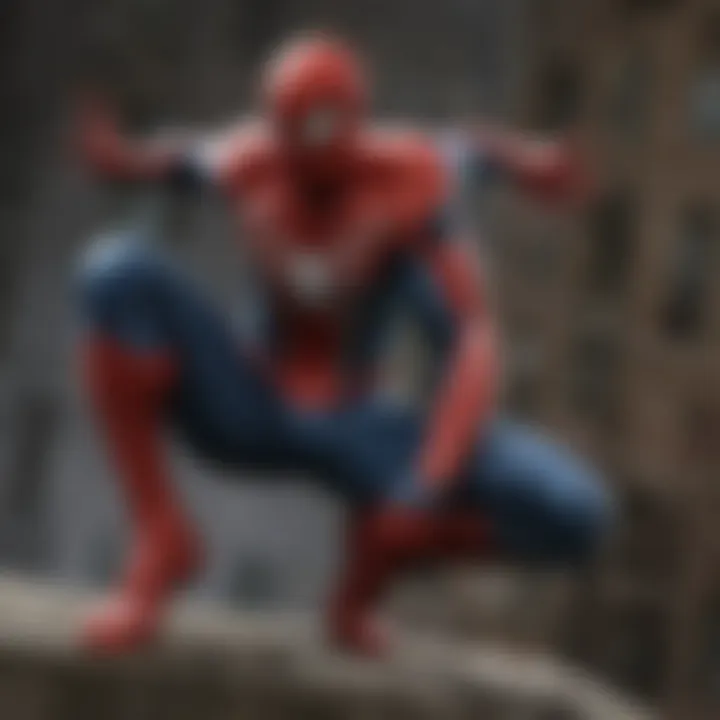 Detailed graphics of Spiderman character