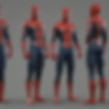 A close-up of Spider-Man's new suit design