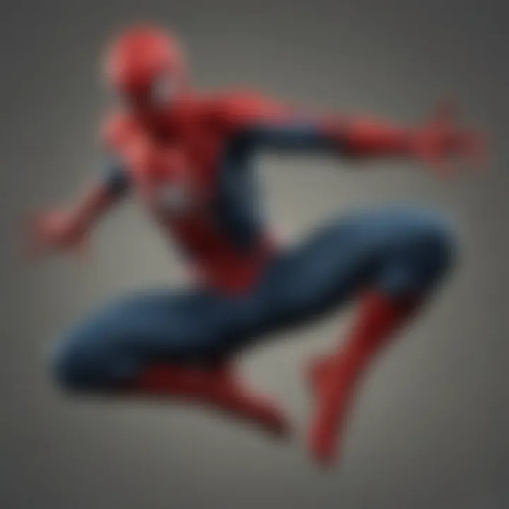 Spider-Man figure in an action pose, highlighting its dynamic articulation