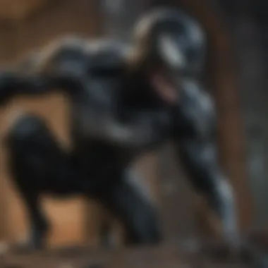 Venom: A Moment of Reflection An artistic illustration of Venom in a reflective moment, hinting at his psychological complexity.