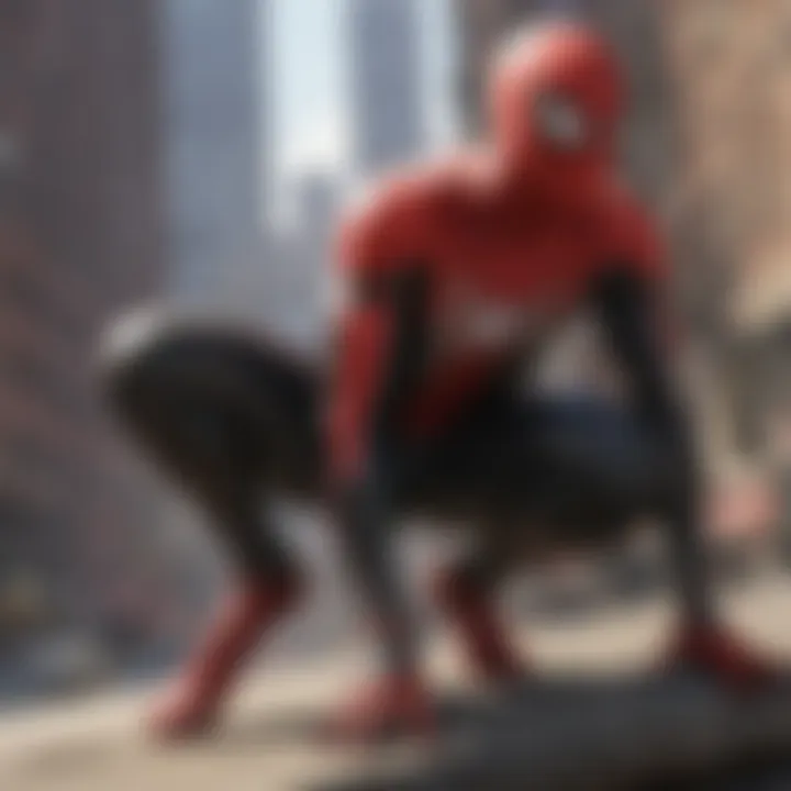 Miles Morales standing against an urban backdrop, emphasizing his cultural roots