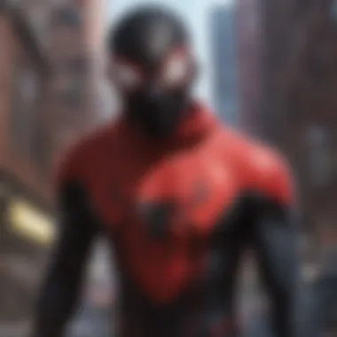 Vibrant Attire of Miles Morales Dynamic pose showcasing the vibrant colors of Miles Morales' attire