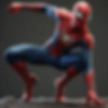 Modern Spider-Man suit with sleek design and intricate webbing