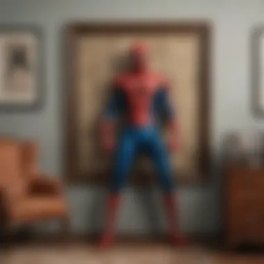 Uncle picture frame displayed in a stylish superhero-themed room setting