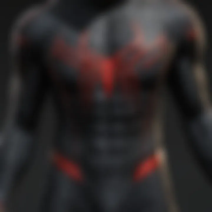 A detailed look at the fabric used for black Spider-Man pajamas, highlighting texture and quality.