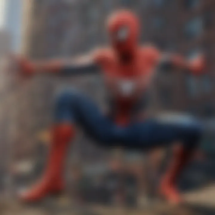 Black suit Spider-Man showcasing enhanced abilities