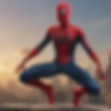 Character Development of Spider-Man A scene depicting Spider-Man's growth and challenges