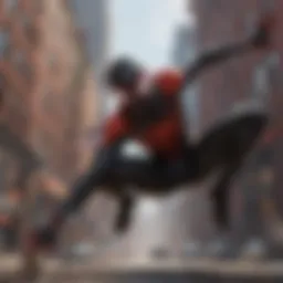 Dynamic action scene from Miles Morales gameplay