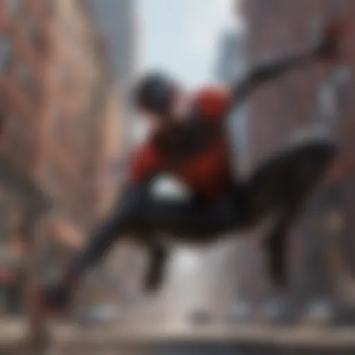 Dynamic action scene from Miles Morales gameplay
