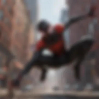 Dynamic Action in Miles Morales Dynamic action scene from Miles Morales gameplay