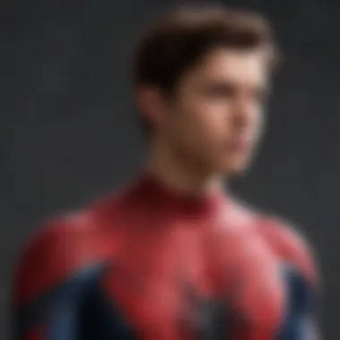 A cinematic shot of Peter Parker in high school