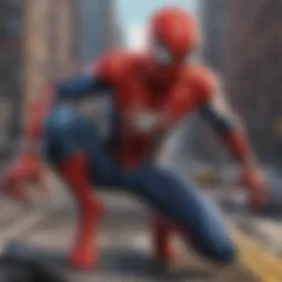 Gameplay screenshot of an action-packed Spider-Man game on Android