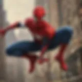 Iconic Spider-Man movie poster showcasing the web-slinging hero in action