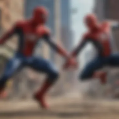 Spider-Man facing off against a formidable villain