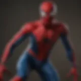 Detailed view of a Spider-Man costume showcasing vibrant colors and web patterns