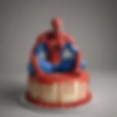 A slice of Dairy Queen Spiderman Cake revealing layers of decadent flavors