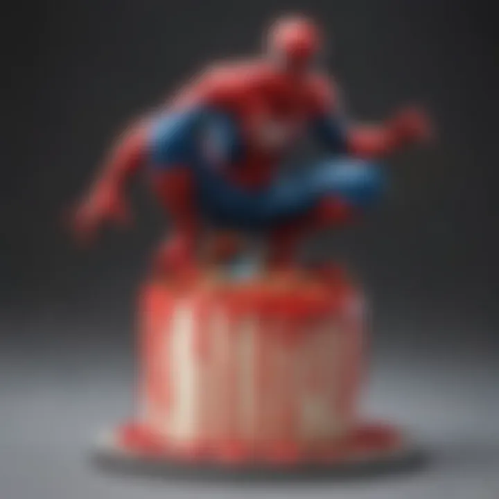 Dairy Queen Spiderman Cake with a captivating Spider-Man figurine topper