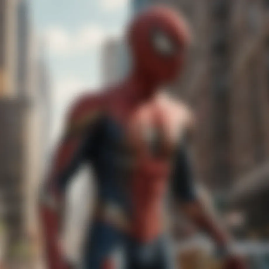 Illustration of a digital streaming platform showcasing Spider-Man: No Way Home
