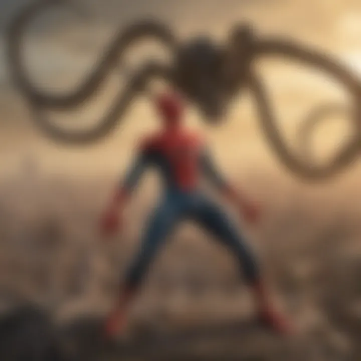 Doctor Octopus facing off against Spider-Man in Spider-Man 2