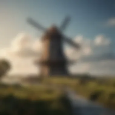 Cinematic Dutch Windmill Landscape