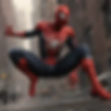 Engaging Dynamic Combat Scene in Black Spiderman Game Dynamic Combat Scene in Black Spiderman Game