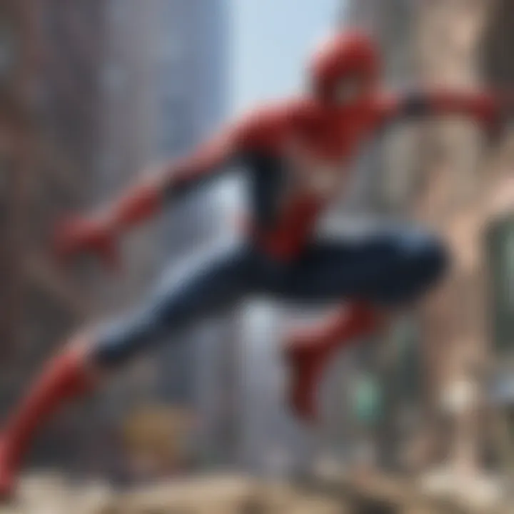 Dynamic pose showcasing the agility of SH Figuarts Spider-Man PS4