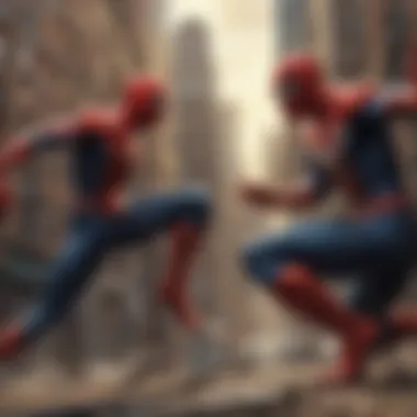 Spider-Man facing off against a formidable villain