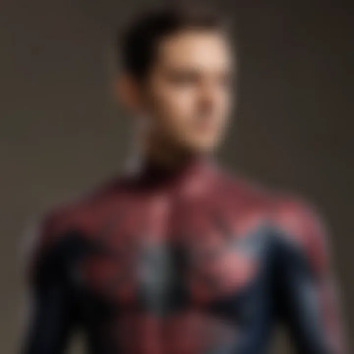 Enigmatic Tobey Maguire in Spider-Man Suit