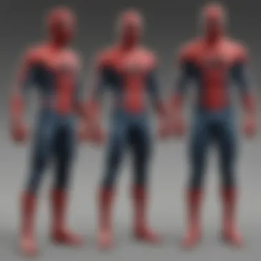 An artistic representation of Spider-Man across different media.