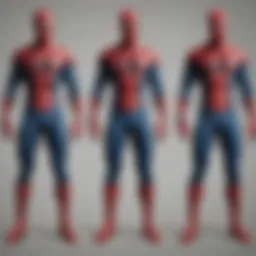 Illustration depicting the evolution of Spider-Man's suit design