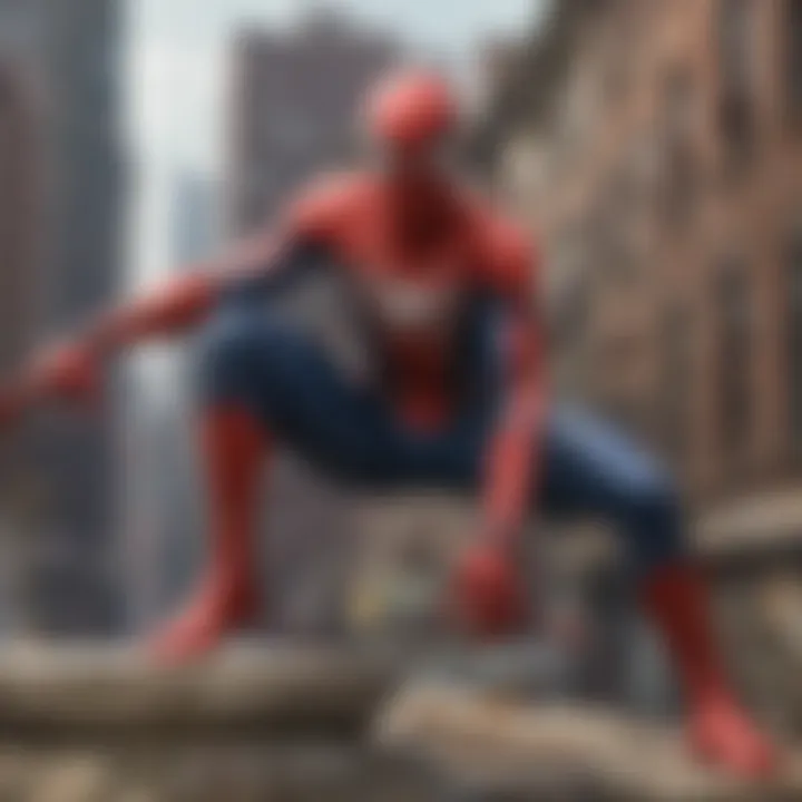 Close-up of Spider-Man's iconic web shooters