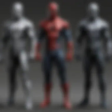 Evolution of Iconic Heroes A collage depicting the evolution of Ultimate Spider-Man and Moon Knight.