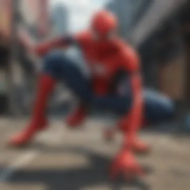 Artistic depiction of Spider-Man in a traditional Japanese setting