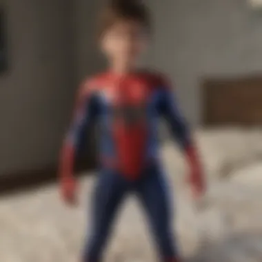 Adorable child wearing Spider-Man pajamas with a joyful expression