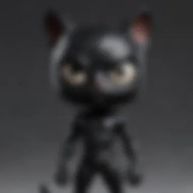 Black Cat Funko figure set against a backdrop of Spider-Man comic art