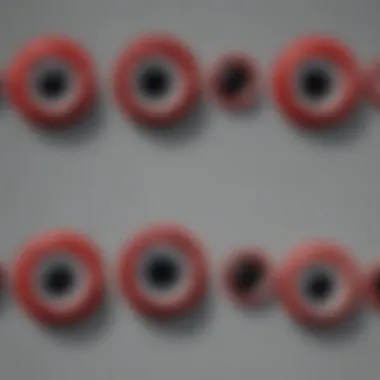 Illustration of various styles of Spider-Man eye lenses from comics to films