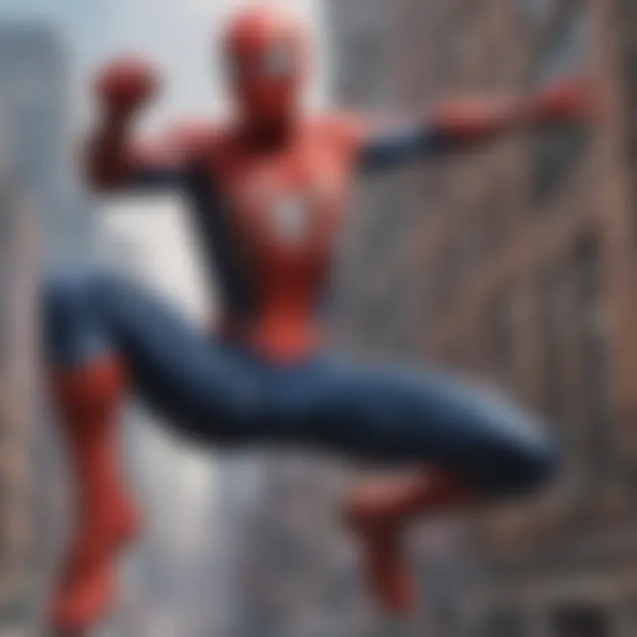 Close-up of Spiderman's iconic web shooters