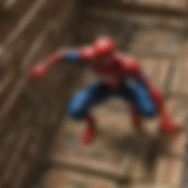 Spider-Man navigating through a complex maze