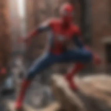 Tom Holland as Spider-Man in action