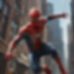 Dynamic action scene from the Spider-Man film