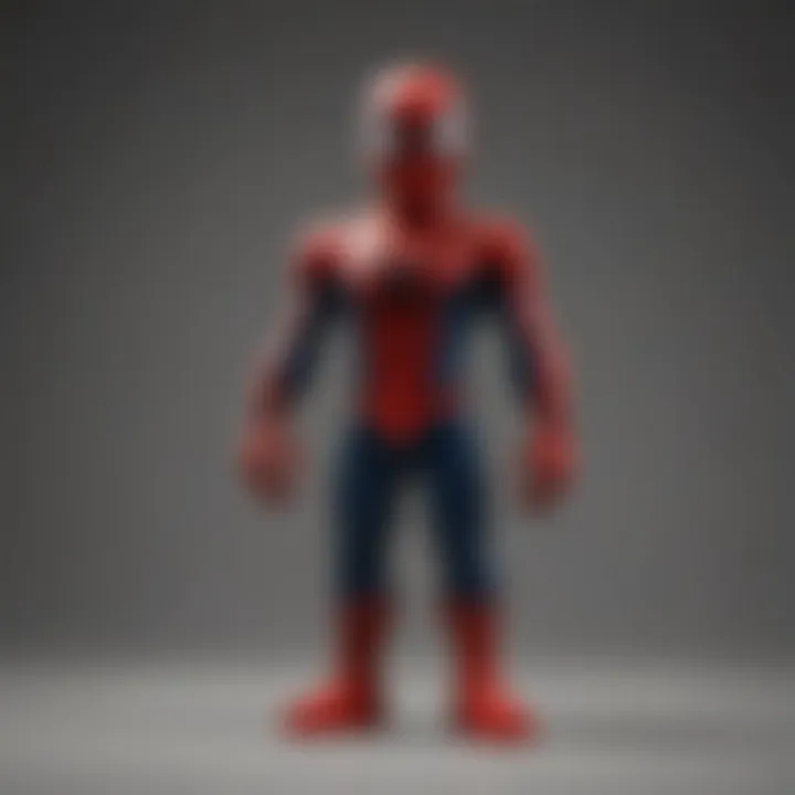 Close-up of a unique Spider-Man minifigure from a LEGO set