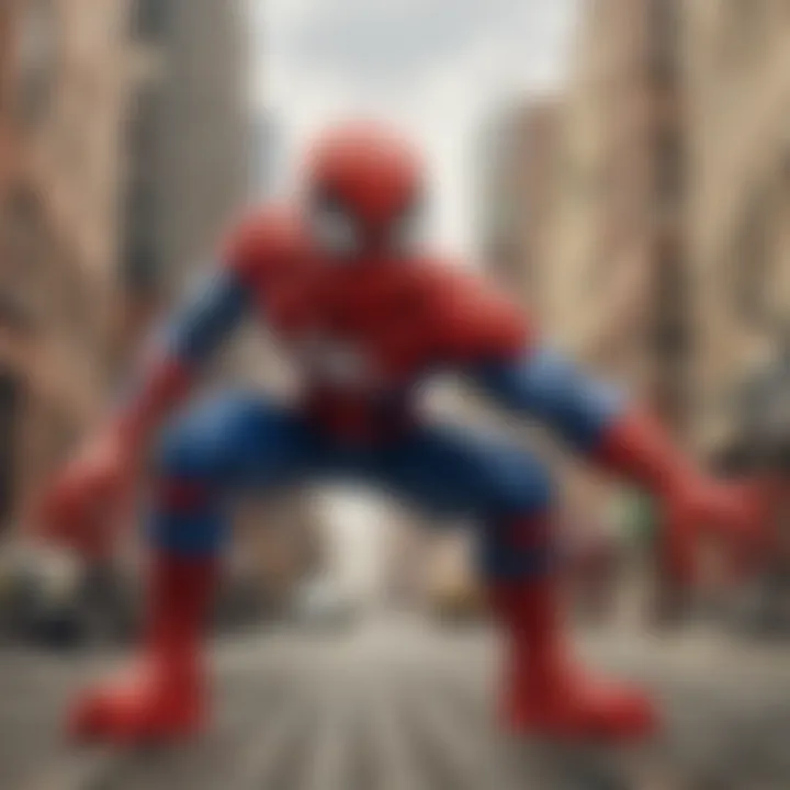 A collection of various LEGO Spider-Man sets displayed together, highlighting their variety.